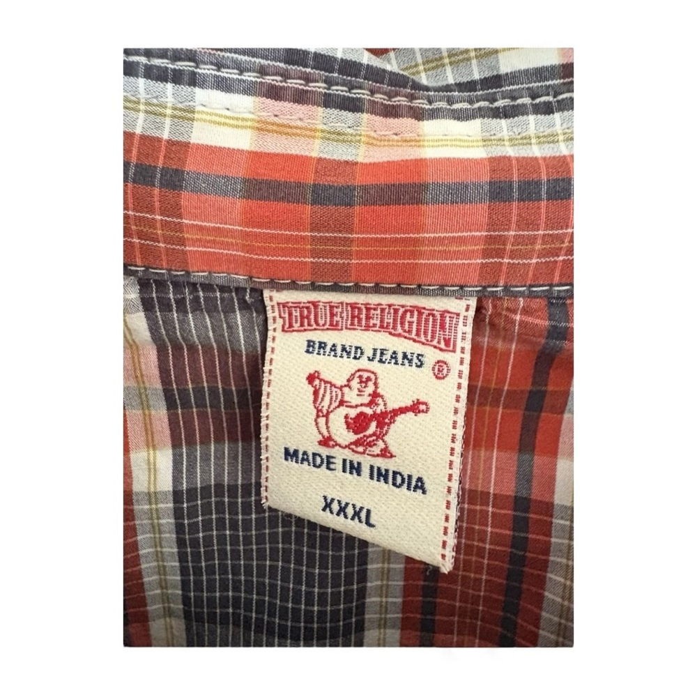 True Religion Western Casual Pearl Button Plaid Button Down Shirt 3XL Y2K - Picture 5 of 5
